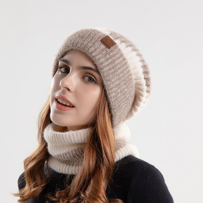Knit Hat & Scarf Set with Earflaps