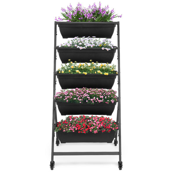 5-Tier Vertical Planter with Wheels