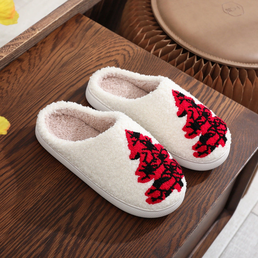Christmas Tree Fuzzy Slippers