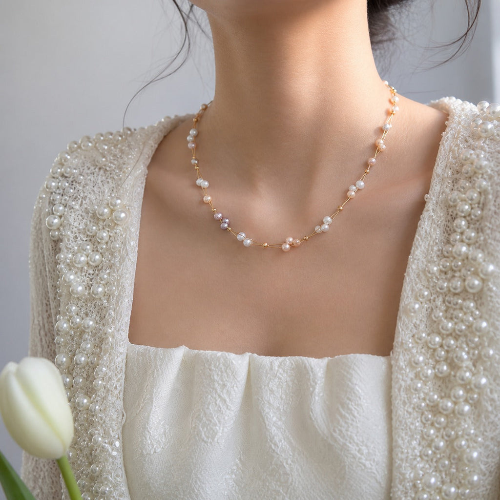 Freshwater Pearl Rope Chain Necklace