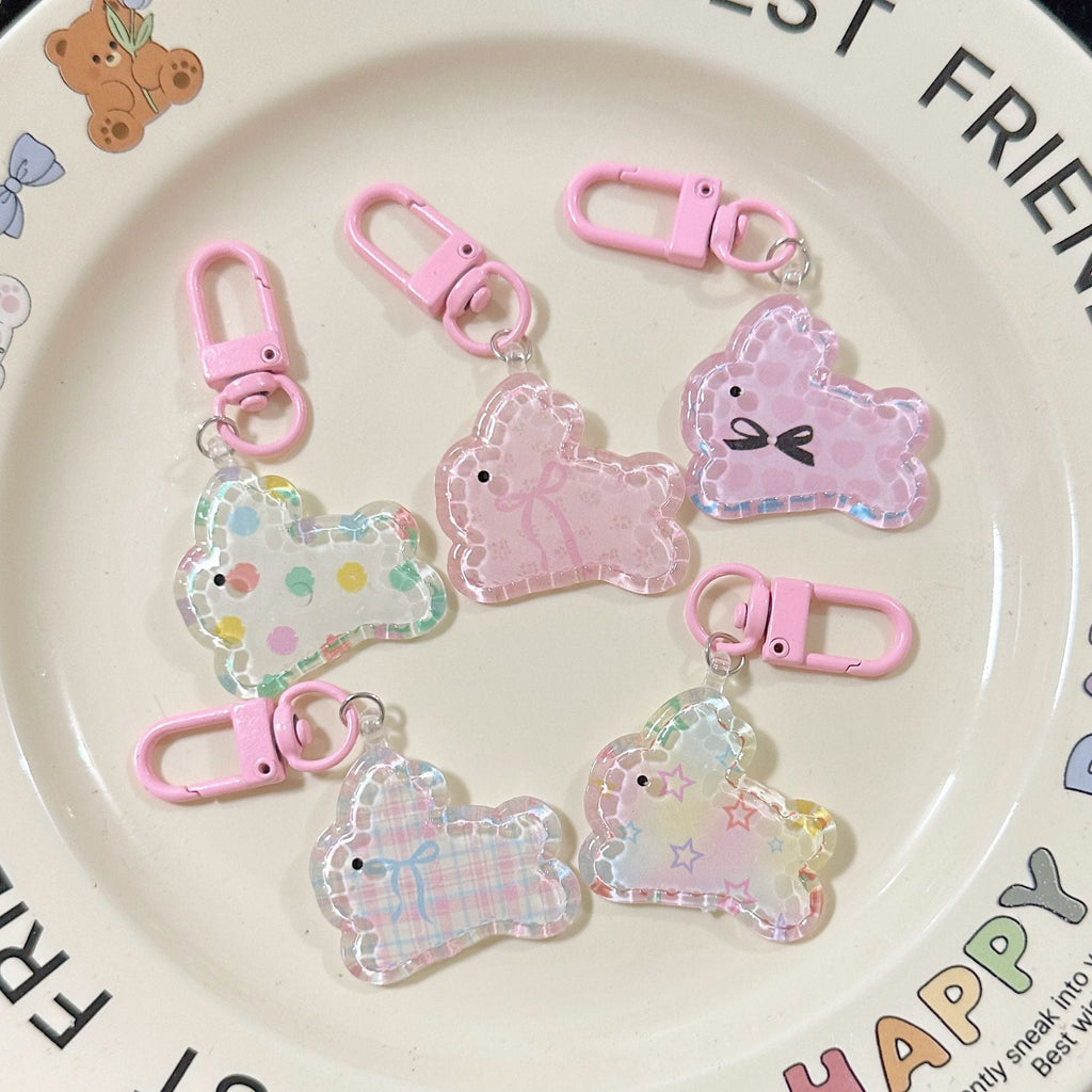 Clear Bunny Keychain