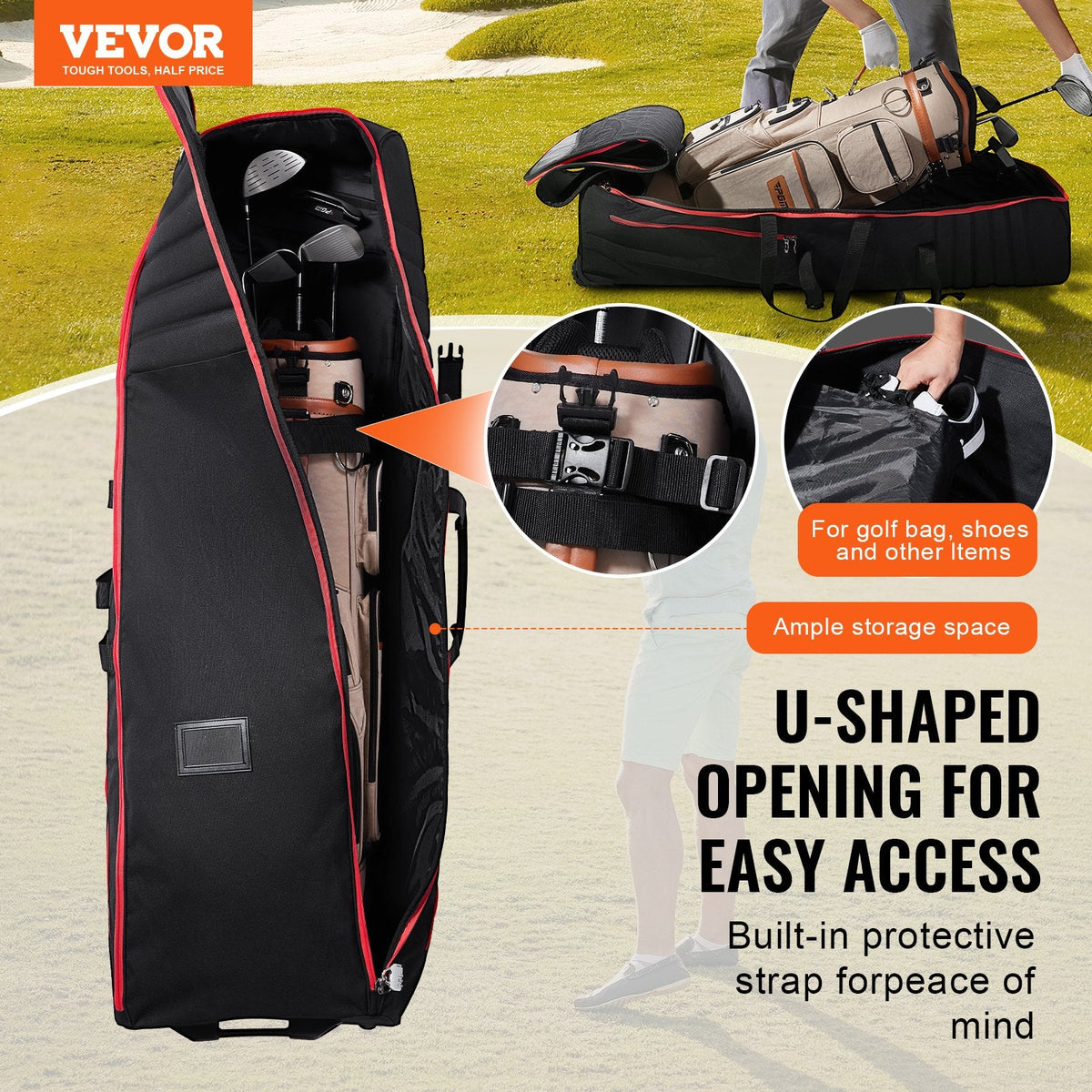 Padded Golf Travel Bag with Wheels