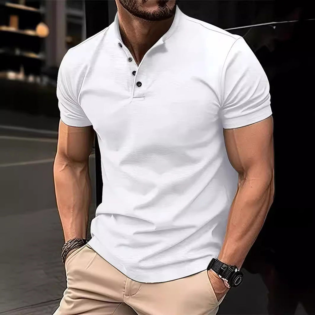 Men's Knit Henley Short-Sleeve Shirt