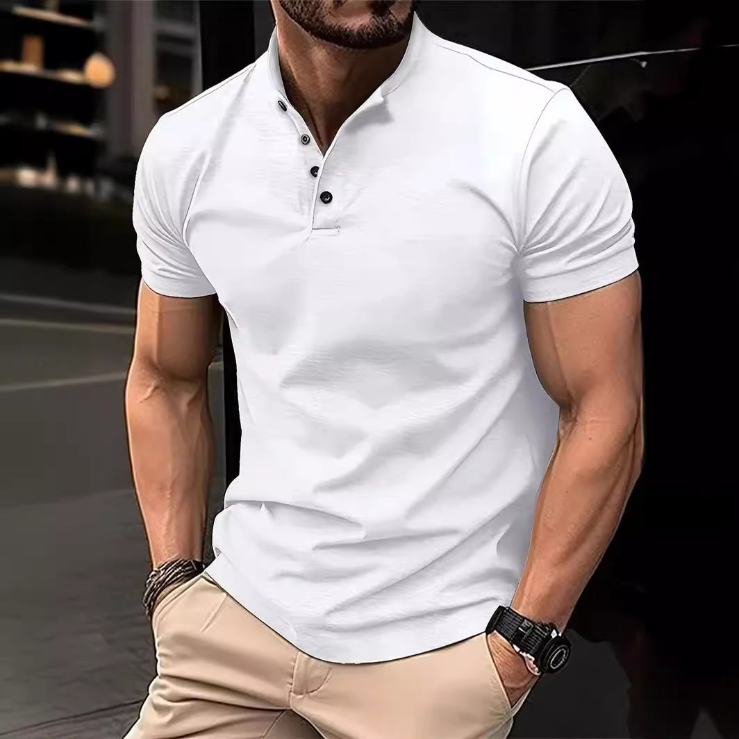 Men's Knit Henley Short-Sleeve Shirt