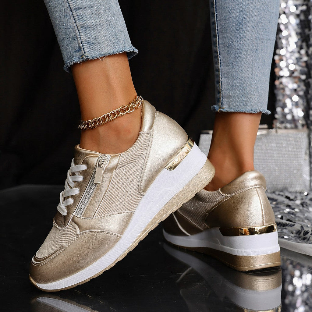 Metallic Platform Sneakers