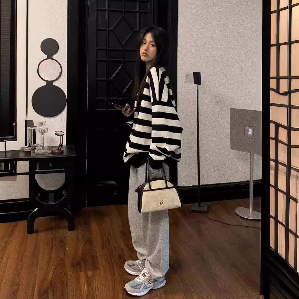 Women's Striped Cotton Sweatshirt