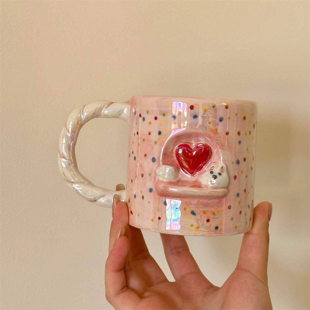 Embossed Puppy Ceramic Mug