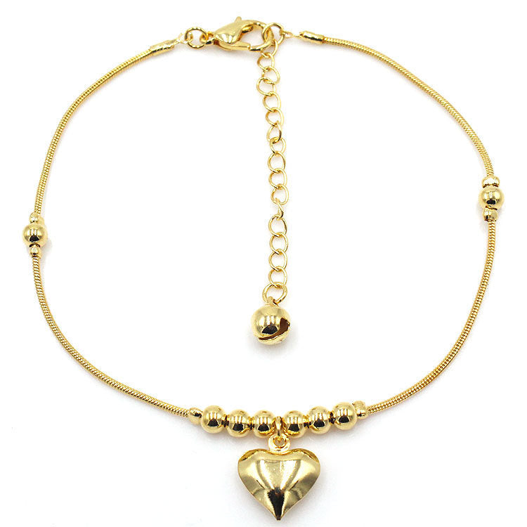 Gothic Heart Beaded Anklet