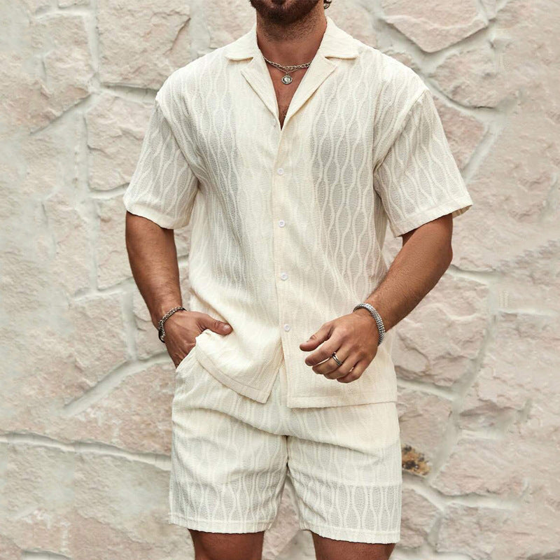 Men's Button Shirt & Shorts Set
