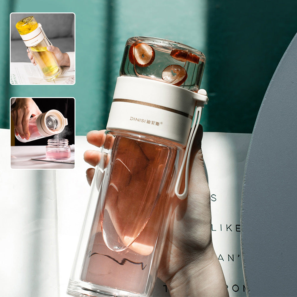 Double-Wall Glass Tea Infuser Bottle