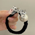 Clear Bow Pearl Hair Tie