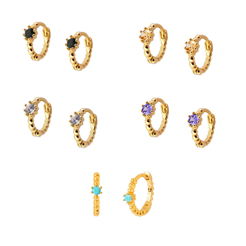 Rhinestone Round Earrings