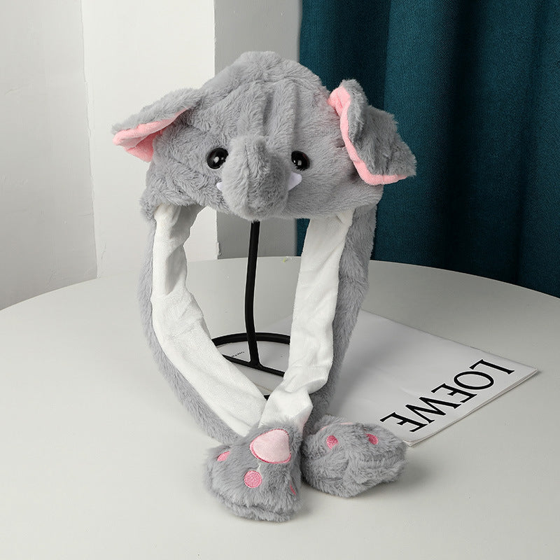 Moving Ear Plush Animal Hat
