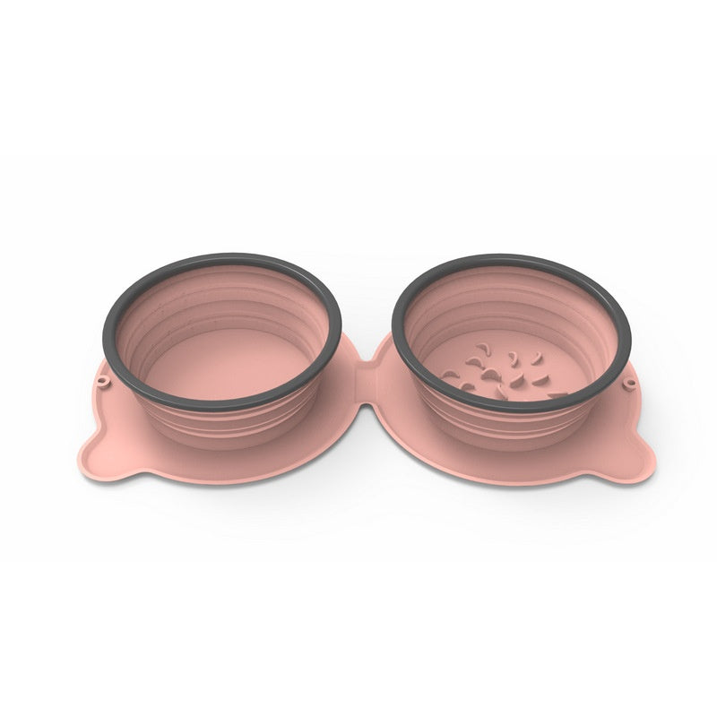 Foldable Silicone Double Pet Bowl