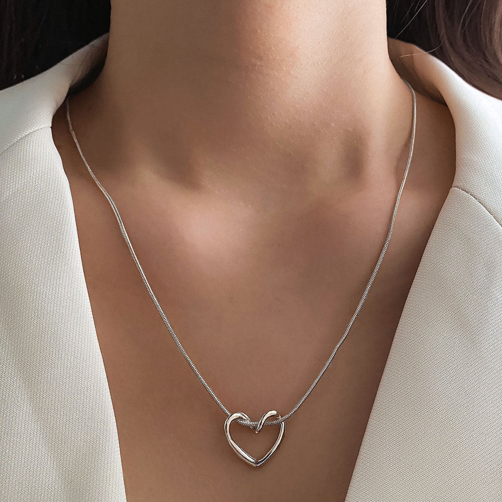 Hollow Heart Pendant Necklace