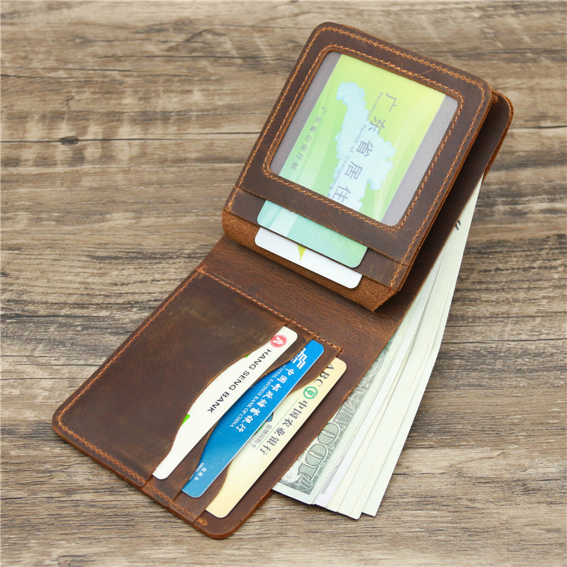 Men's Crazy Horse Leather Card Wallet