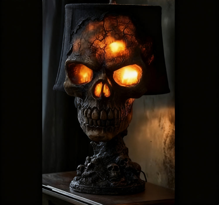 Lava Stone Skull Lamp