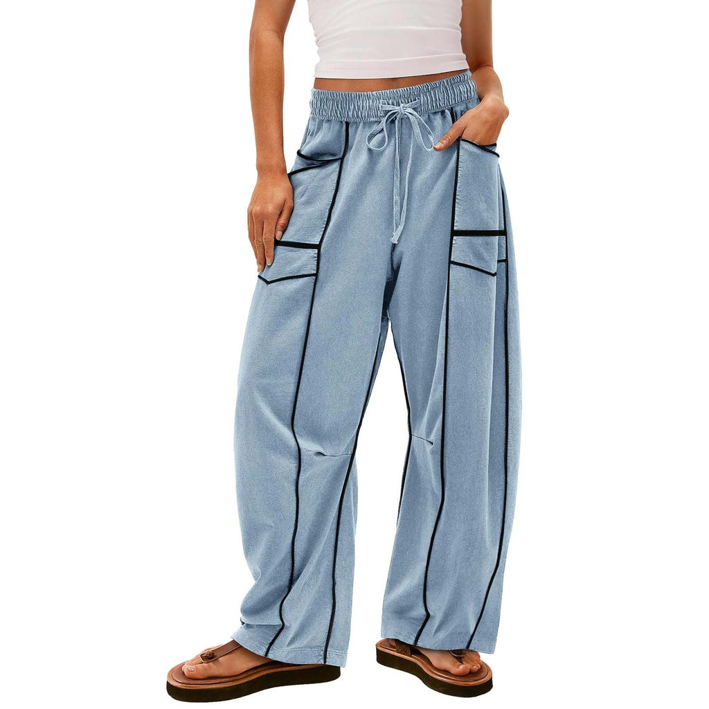 Striped Wide-Leg Sweatpants