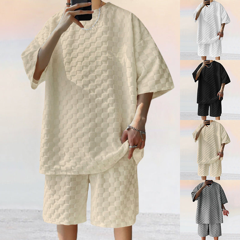 Men's Jacquard Shirt & Shorts Set