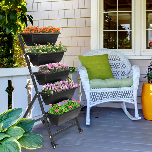 5-Tier Vertical Planter with Wheels