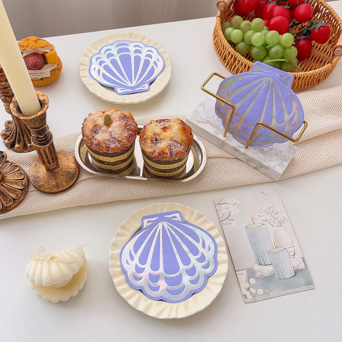 Gold Shell-Shaped Party Napkins