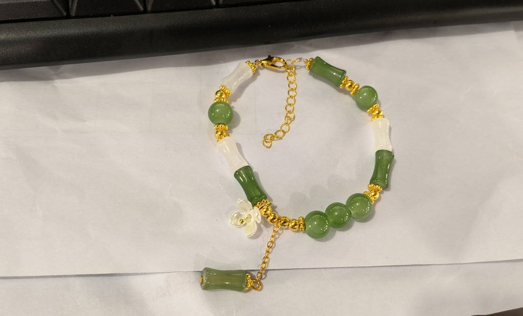 Bamboo-Link Flower Bracelet