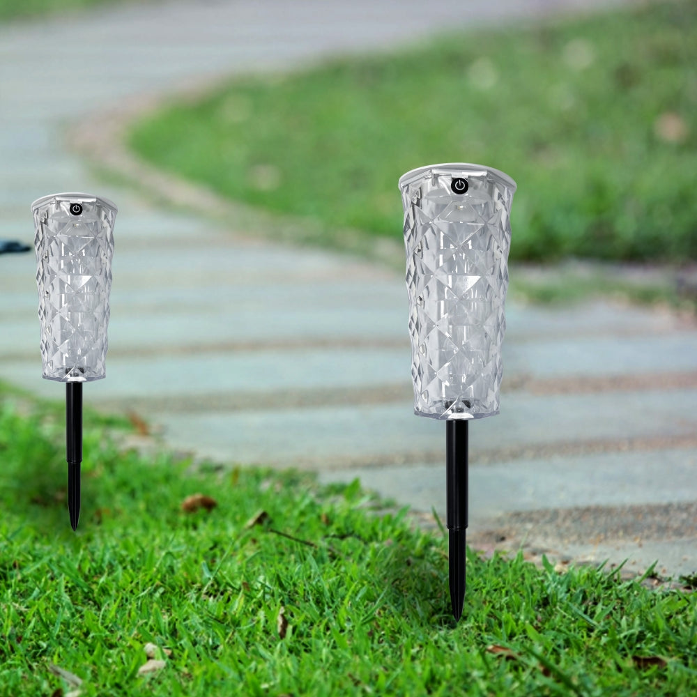 Solar Crystal Rose Garden Light