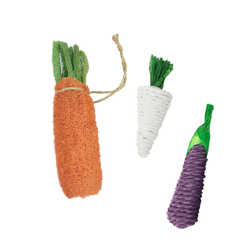Woven Carrot Chew Toy for Small Pets