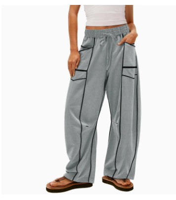 Striped Wide-Leg Sweatpants