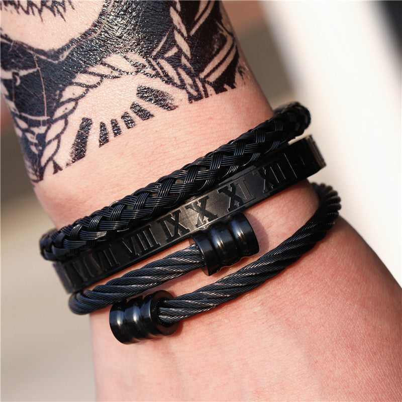 Roman Numeral Bangle Set