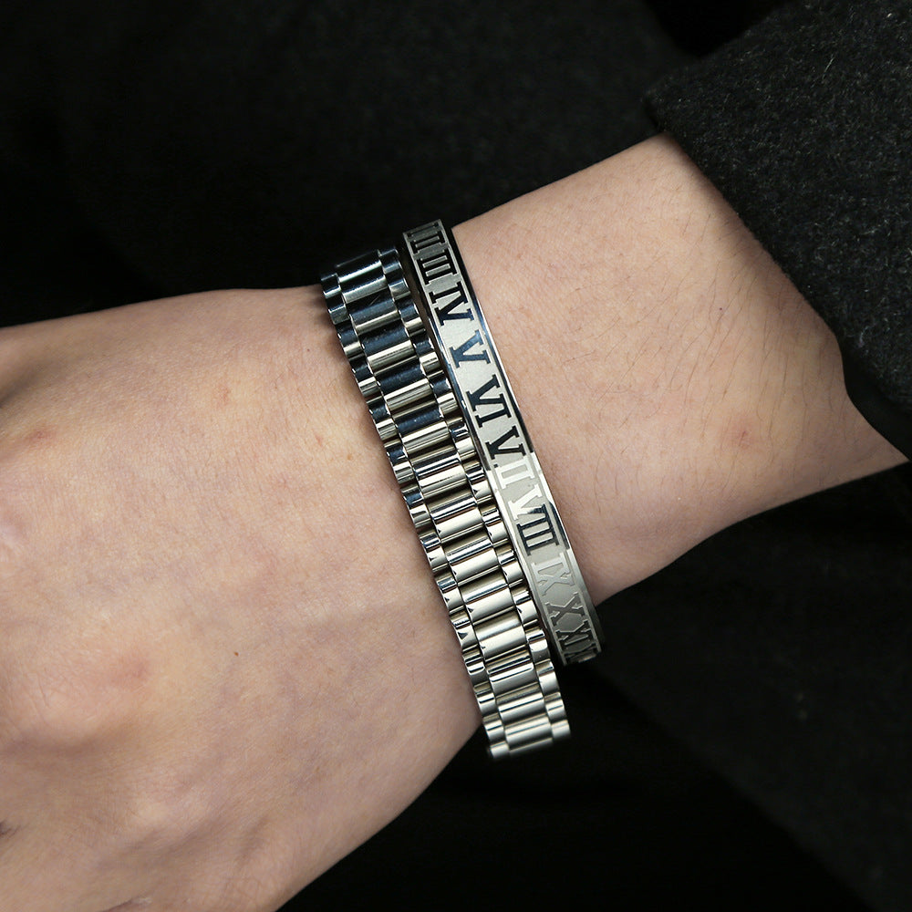 Roman Numeral Bangle Set