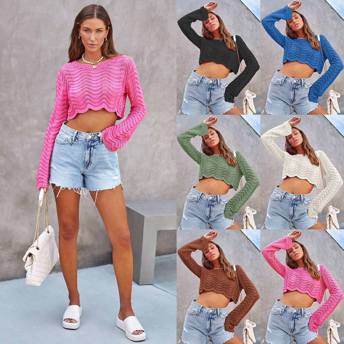 Women's Cropped Pullover Sweater