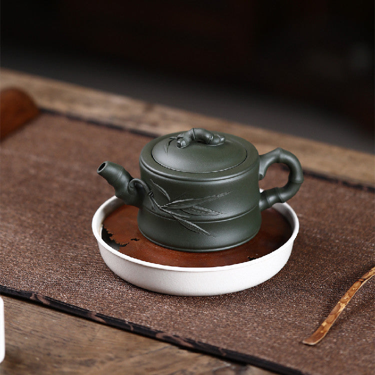 Handmade Bamboo Clay Teapot