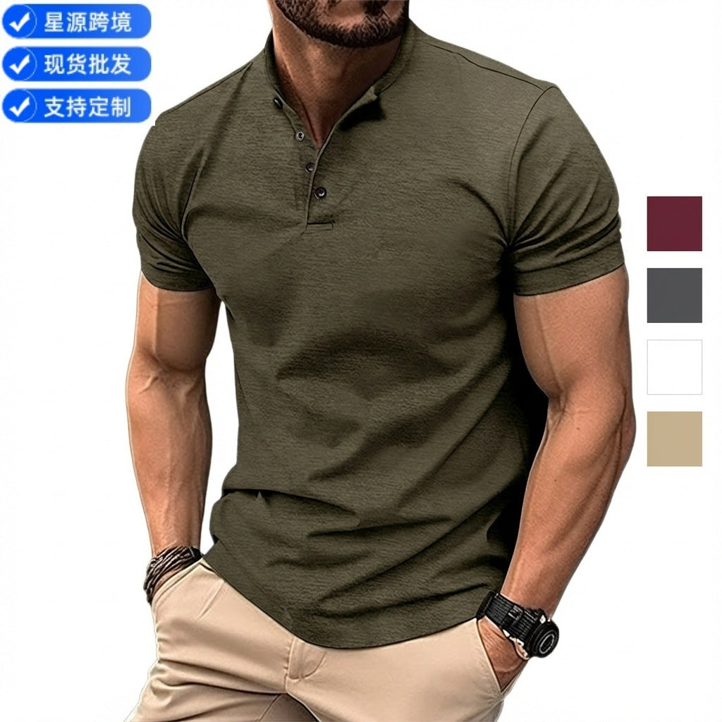 Men's Knit Henley Short-Sleeve Shirt
