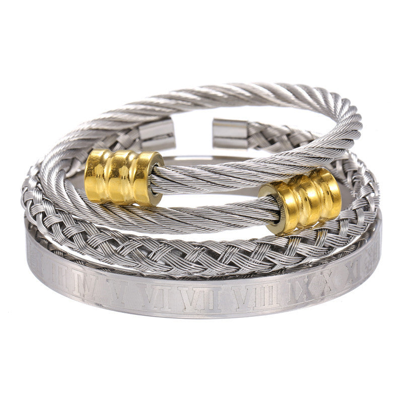 Roman Numeral Bangle Set