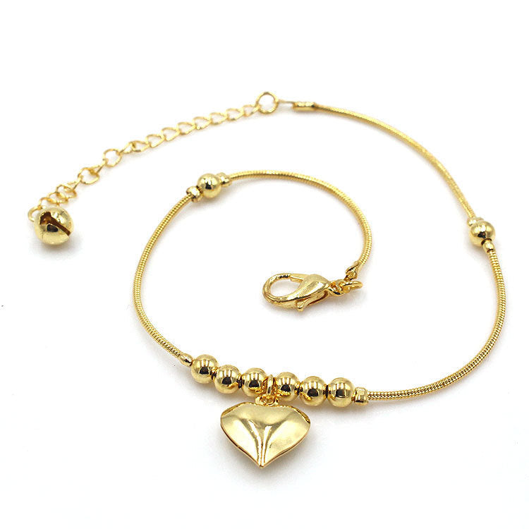 Gothic Heart Beaded Anklet