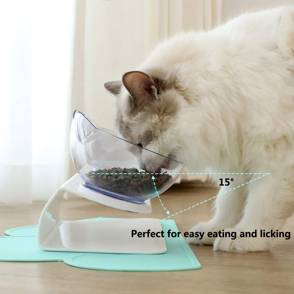 Elevated Cat Feeder with Clear Bowls
