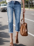Women's Fringe-Hem Cropped Jeans