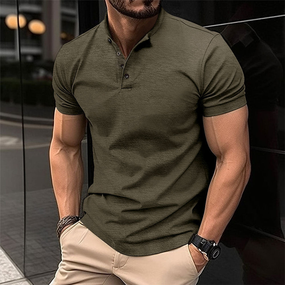 Men's Knit Henley Short-Sleeve Shirt