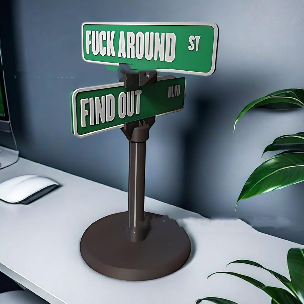 "Find Out" Street Sign Desk Ornament