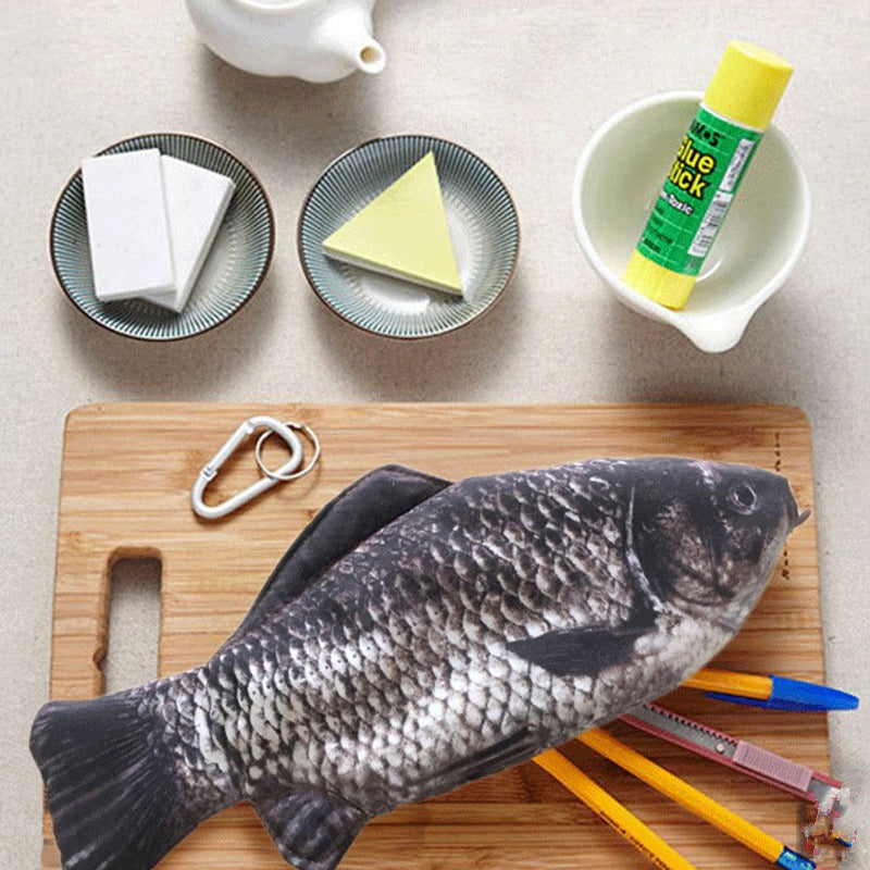 Fish-Shaped Canvas Pencil Case