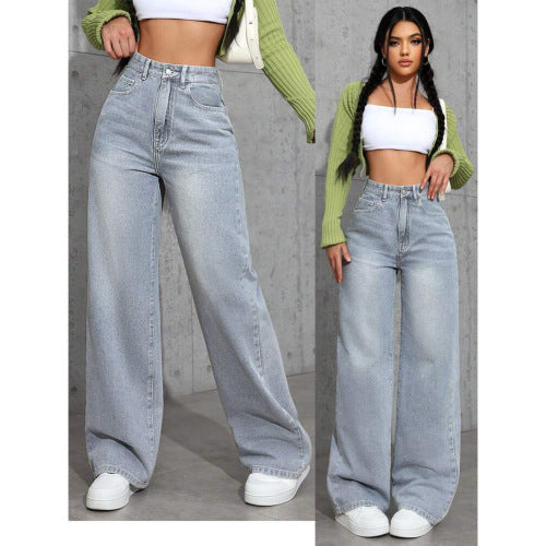 High-Waist Straight Jeans