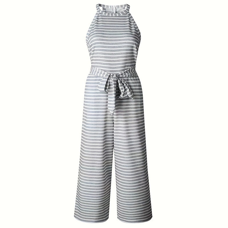 Striped Wide-Leg Jumpsuit