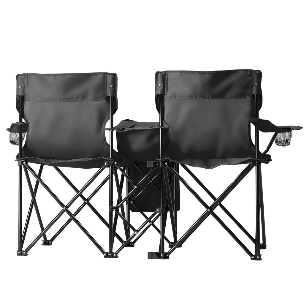 2-Seat Folding Camping Chair with Umbrella