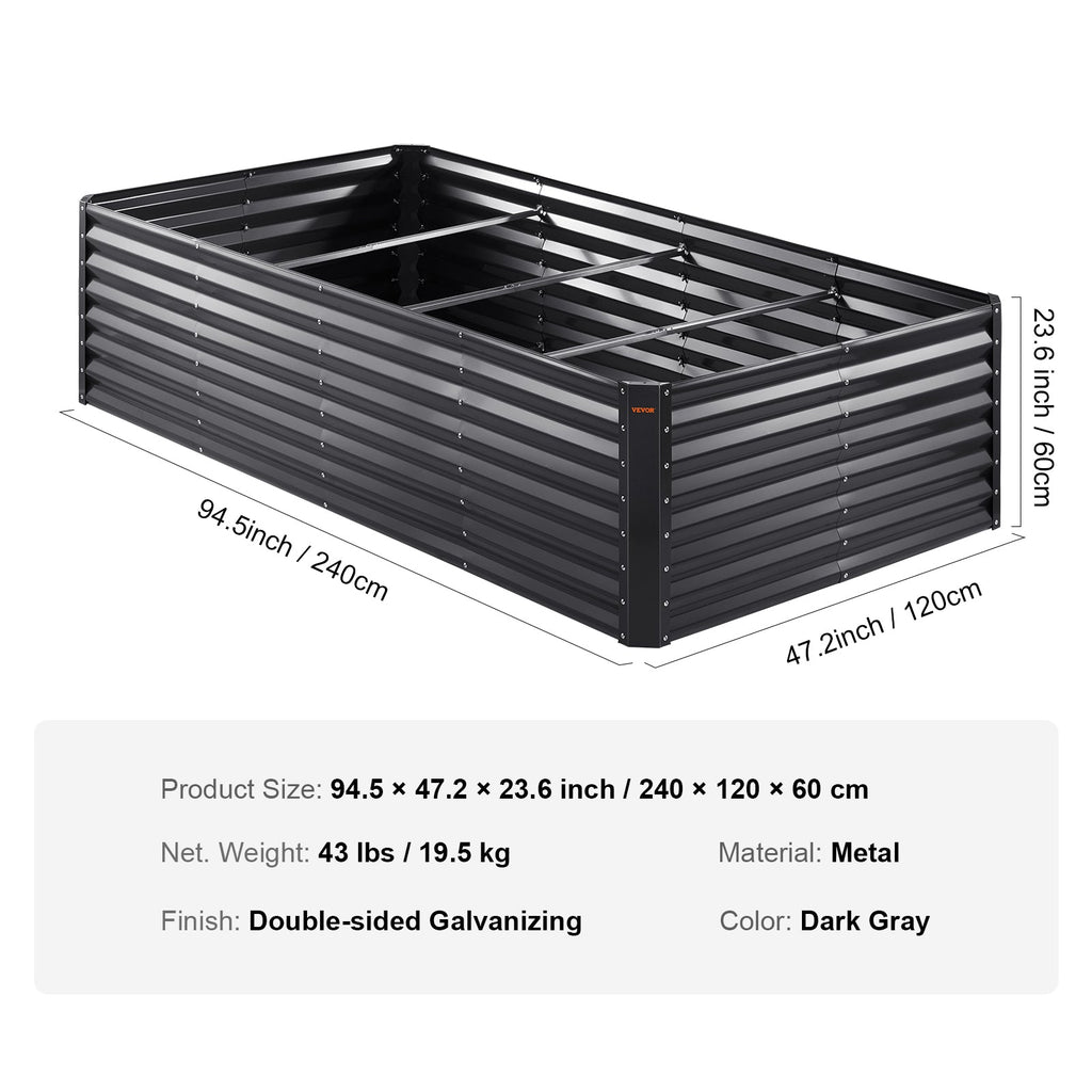 Galvanized Raised Garden Bed (94.5 x 47 in)