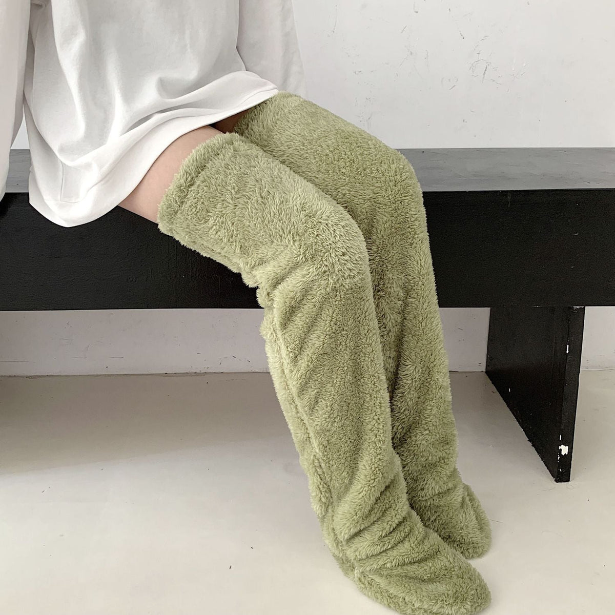 Fuzzy Over-the-Knee Socks