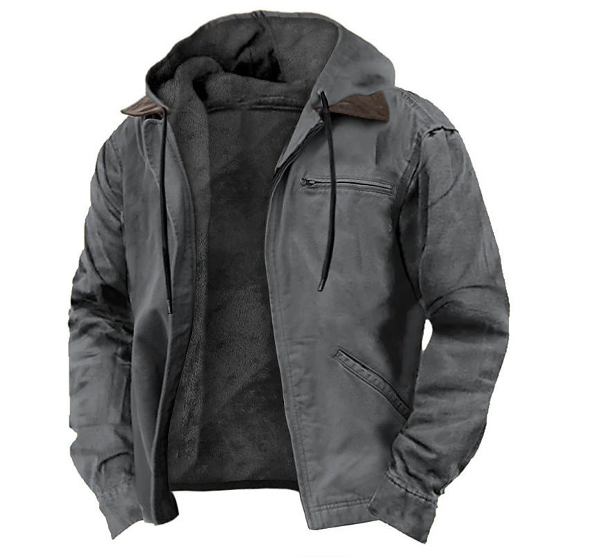 Men's Fleece Hooded Zip Jacket
