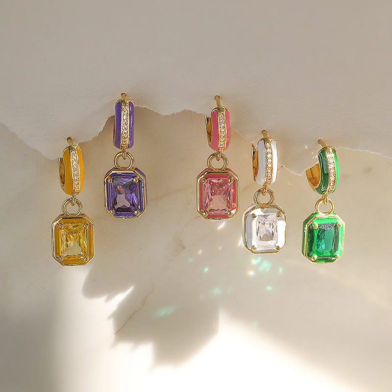Candy Cube Crystal Earrings