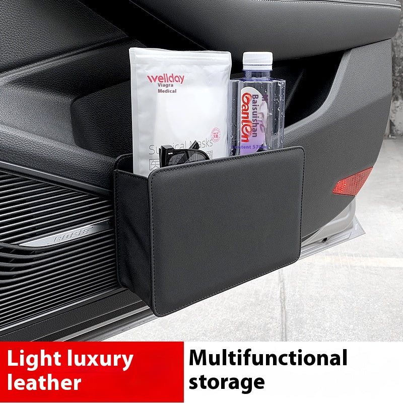 Leather Car Door Trash Bin