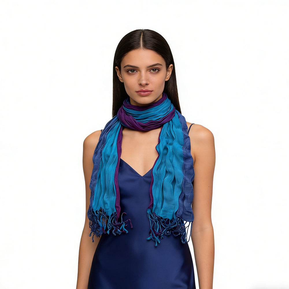 Sky Blue Crinkle Scarf